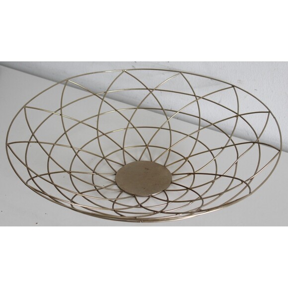 Large 18" Round brass wire Lotus basket Home Décor Staging - Picture 2 of 11